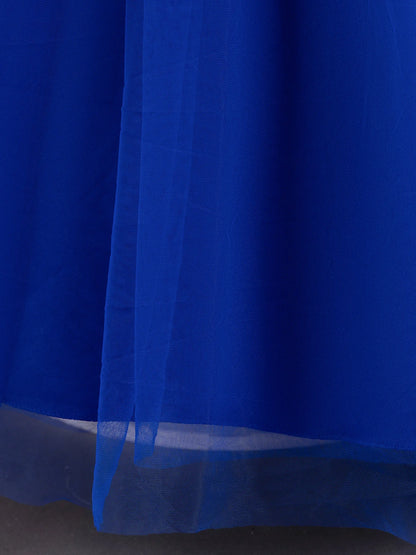 Blau gefärbtes Spitzen-Prinzessinnenkleid für Kinder, Laufsteg für kleine Mädchen, Klavieraufführung. Tragen Sie ein langes Blumenjungenkleid mit großer Schleife.