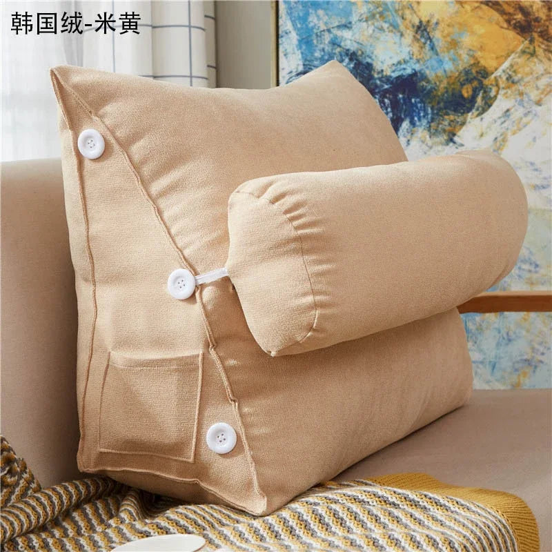 Bed Triangular Cushion Chair Bedside Lumbar Chair Backrest Lounger Lazy Office Chair Reading Living Room Pillow Household Decor