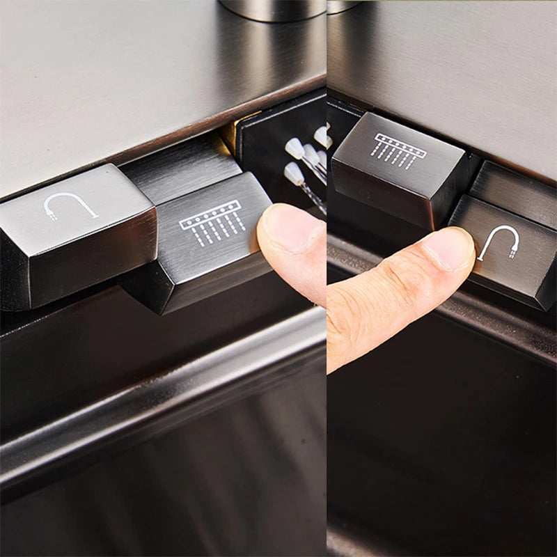 YCRAYS Digital Display Nano Kitchen Sink Large Single Bowl SUS304 Waterfall Faucet Cup Washer Purified Tap Soap Dispenser