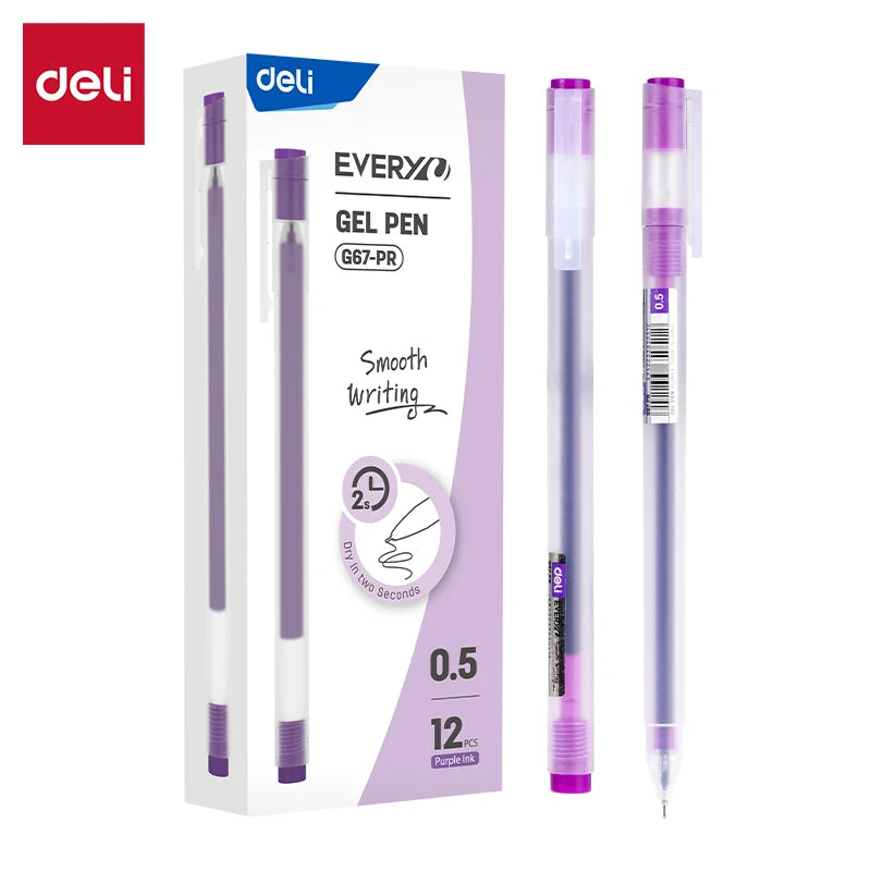 Deli 12 Teile/satz Gel Stift Schule Stifte Set Stift 0,5 MM Farbe Tinte Schreibwaren Student LieferungenWasser-basierte Stift Schreiben malerei Werkzeuge