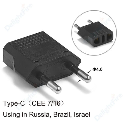 US-Elektrostecker-Adapter, europäisch, EU auf US, Amerika, China, CN, Kanada, CA, Reiseadapter, 2-poliger Stecker, Typ A, Konverter, Netzteil
