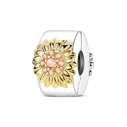 Silver Clasp 925 Sterling Silver CZ pave Clip Charms Daisy Beads Stopper Safety Chain fit Original Bangle Bracelet Jewelry Clip