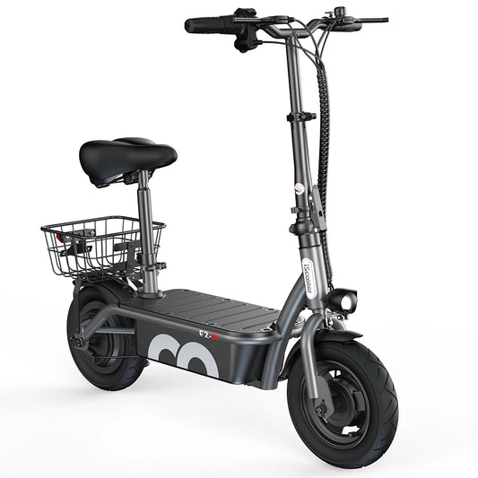 iScooter - F2 Electric Scooter with 500W Motor, 36V 7.8Ah Battery, 10-inch Tires, Adult Foldable Electric Scooter with Seat.