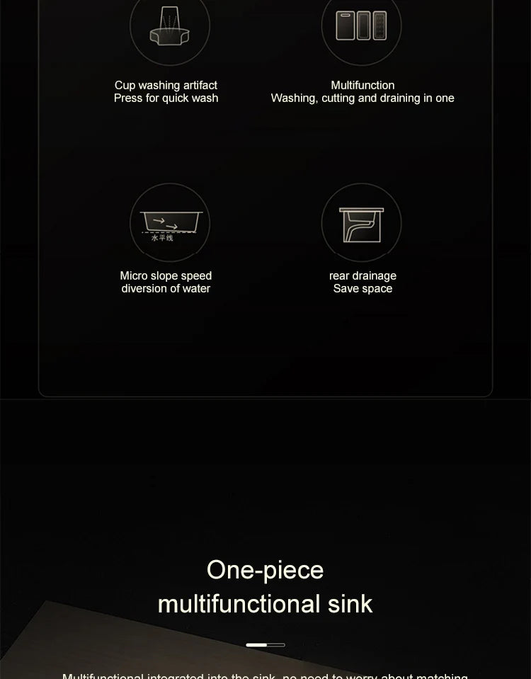 Waterfall Sink Large Single Slot Stainless Steel Kitchen Sink Embossed Washbasin Under The Basin Installation For Kitchen