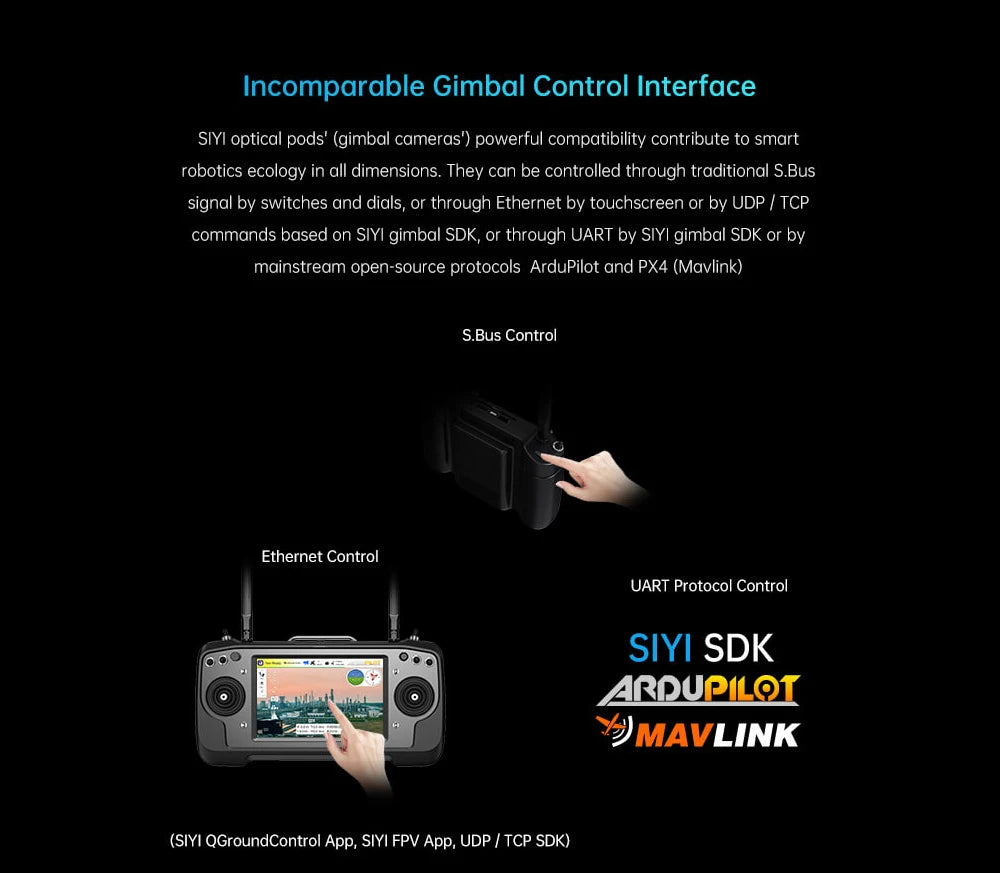 SIYI A8 mini 4K Gimbal Camara 8MP Ultra HD 6X Digital Zoom Gimbal Camera with 1/1.7" Sony Sensor 95g Lightweight 55x55x70mm.