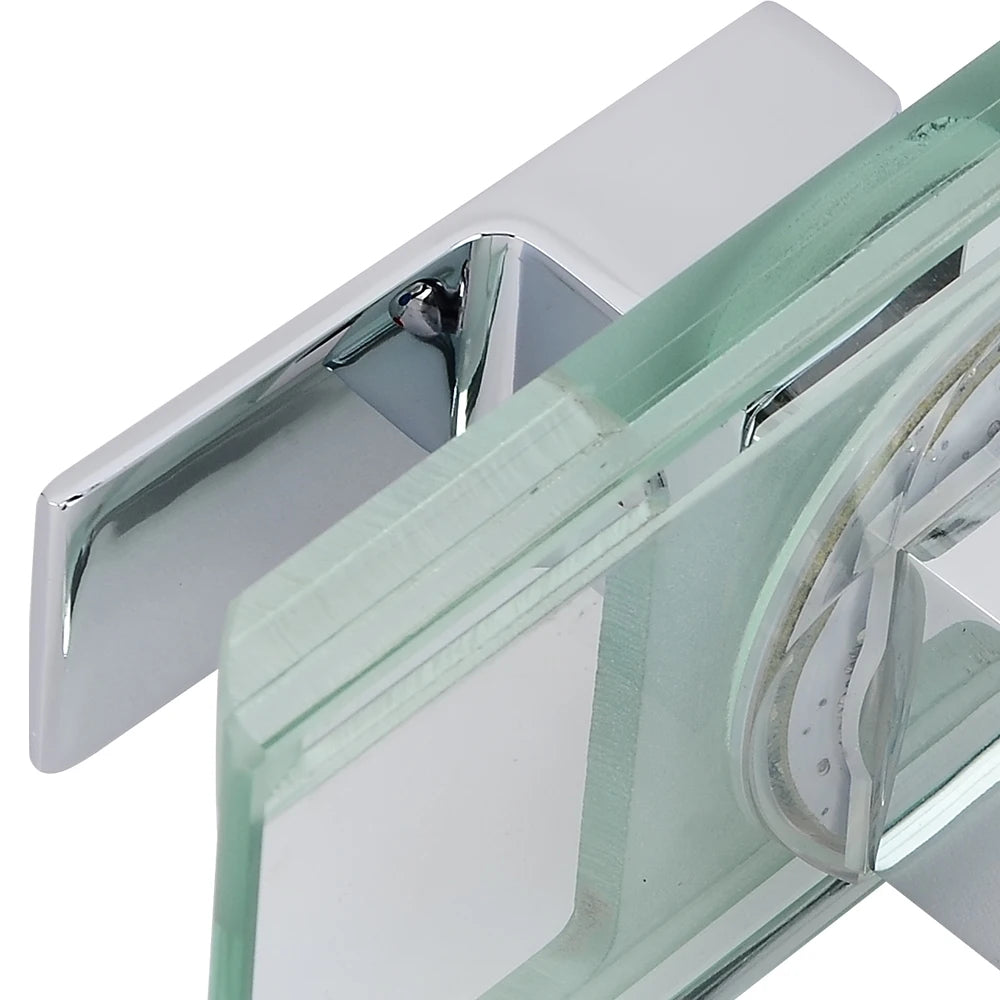 Smart Bathroom Faucet with Temp Light, Anti-Scald LED Indicator, Brass Construction, Waterfall LED Faucet, LED Color Changing