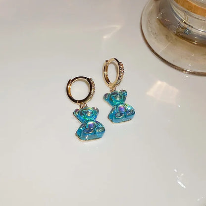 2023 New Fashion Cute Animal Stud Earrings Women Cartoon Small Black Cat Bear Shark Dinosaur Earring Ear Stud Girl Funny Jewelry