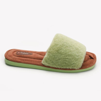 Litfun Women Warm Slides Plush Flat Slippers Women Warm Slides Cozy Soft Sole Faux Fur Shoes Female Cute Open Toe Home Slippers.