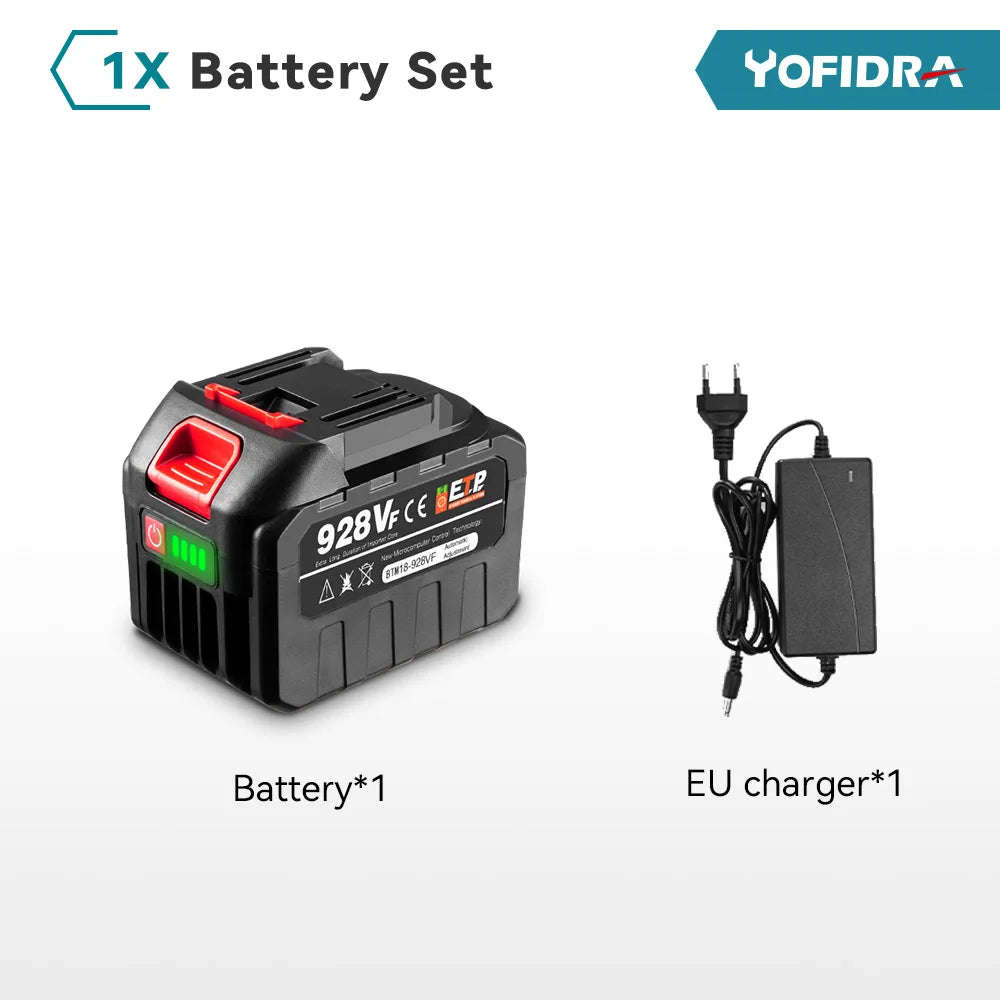 YOFIDRA 18–20 V wiederaufladbarer 22500 mAh 928 VF 388 VF 128 VF Plus Lithium-Ionen-Akku für 21 V 18 V Elektrowerkzeug-Ersatzakku