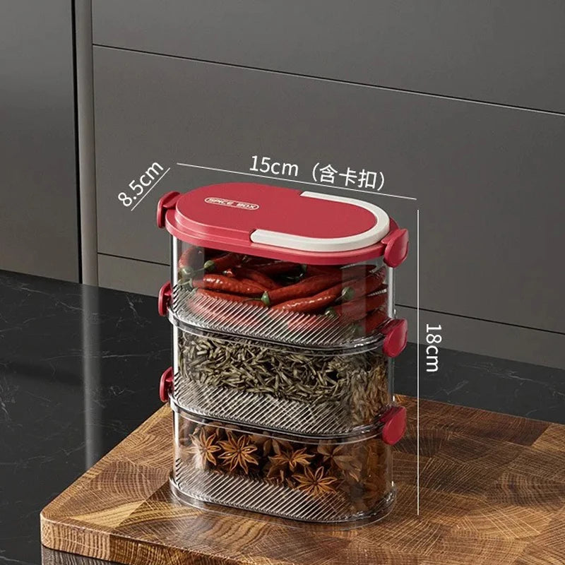 Portable Storage Box Onion Ginger and Garlic Seasoning Jar Can Be Stacked Sealed Storage Jar Packaging Fresh-keeping Box