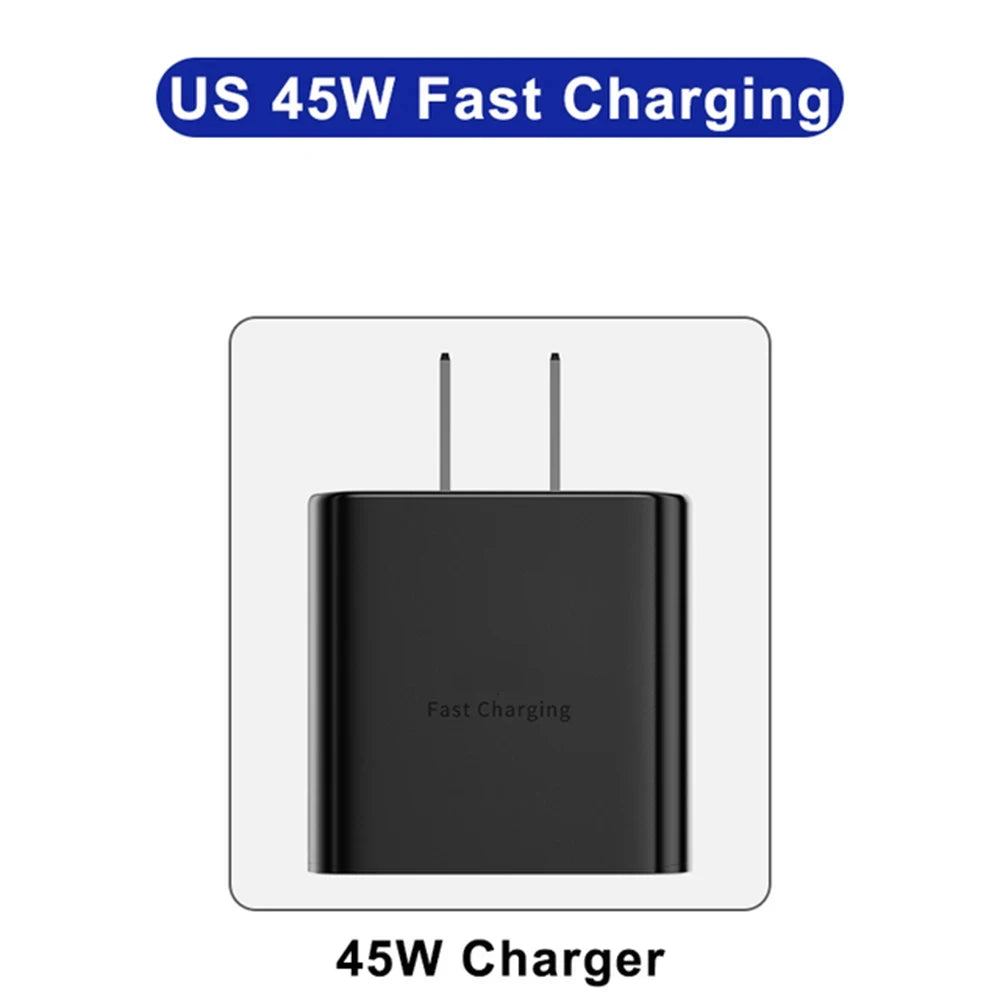 45W PD Super fast charge for  S22 S23 Ultra Note 10+ 5G USB C Mobile Phone Type C US/EU/UK  Fast Quick Charging Wall Adapter.