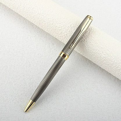 Luxus-Kugelschreiber aus Metall, Edelstahl, goldener Rand, Geschenk, Schreiben, Schreibwaren, Büro, Schulbedarf