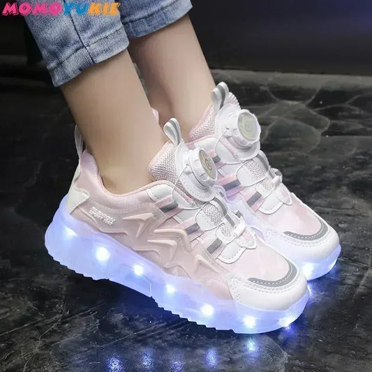 Children Fashion Kids Led Shoes for Girls Usb Charging Sneakers Outdoor Sport Footwear Boys Luminous Shoes 2023 Glowing Sneakers.