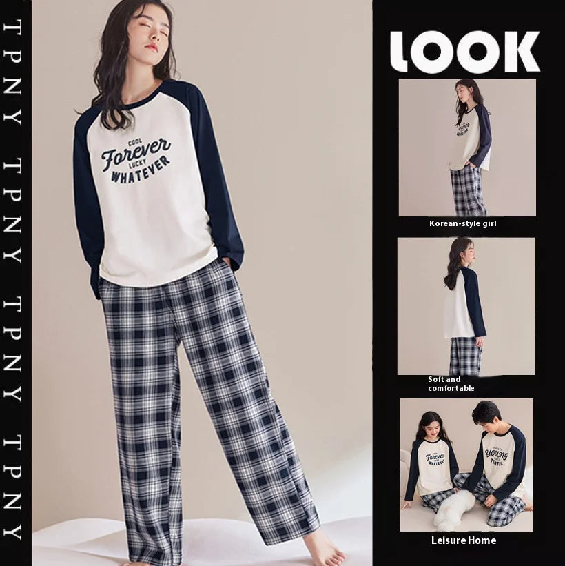 Spring and Autumn New Women's Cartoon Ins Style Pajamas Homewear Suit Girls Students Long-Sleeved Sweet Pajamas Loose Homewear.