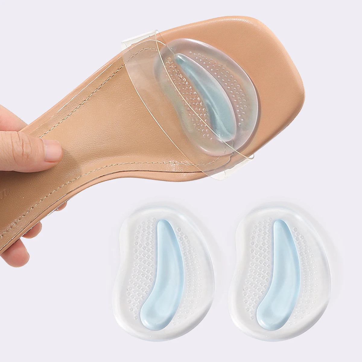 Silicone forefoot pad ladies sandal anti-skid pad anti-pain thickened half a yard pad high heels insole forefoot pad.
