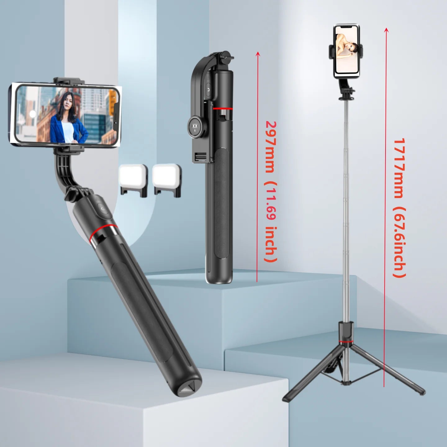 FGCLSY Selfie Stick Tripod Extendable Wireless Bluetooth Remote Portable Smartphone Tripod Stand Mount For iOS Android Phone