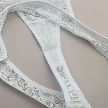 Moonflame 5Pcs Lace Cotton Thongs Underwear Lingerie For Women T-back Ladies Transparent G-string Girls Panties.