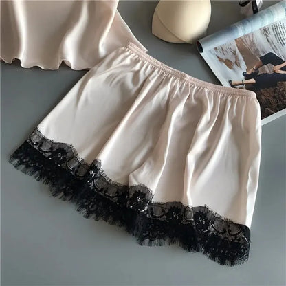 Frauen Pyjama Anzug Mode V-ausschnitt Spitze Sexy Dessous Pyjamas Schlaf Shorts Set Nachtwäsche Neue.