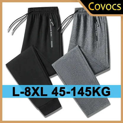 Men's Plus Size M-8XL Casual Loose Sports Pants Straight Leg Harlan Long Trousers Spring Autumn Long Pants Male Clothing 145KG.