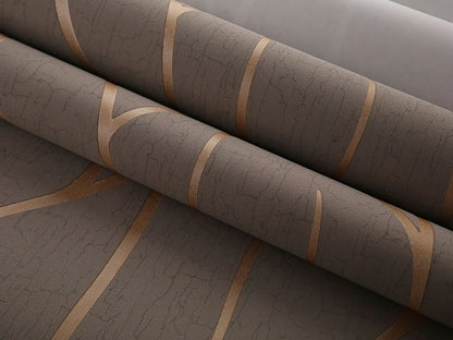 53 cm europäischer moderner Schlafzimmer-Hintergrund, 3D-Vlies, feuchtigkeitsbeständige Tapete, Kurvenstreifen, verdickte Wandaufkleber