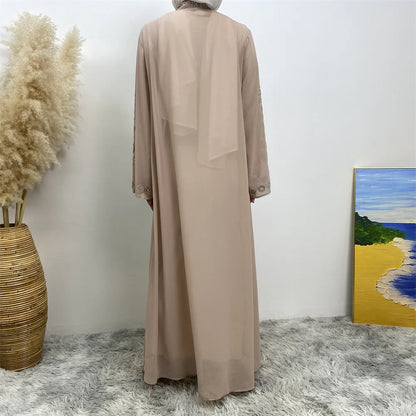 Luxury Diamonds Kimono Open Abayas for Women Muslim Dress Morocco Kaftan Dubai Turkey Party Gown Kebaya Islam Jalabiya Ramadan