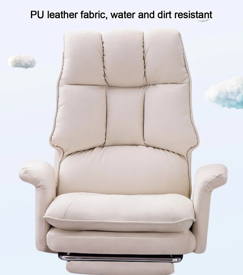 Boss Computerstuhl, Heimbüro, Computersofa, hohe Rückenlehne, PU-Leder, ergonomischer drehbarer Sitz für Zuhause, Arbeitszimmer, Rückenlehne