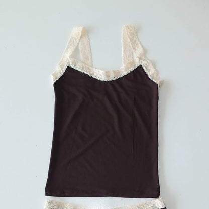 Sommer Leibchen Damen Spitze Trim Spaghetti Strap Weste Frauen Casual Slim Fit Crop Tops Coquette Ärmellose Tank Top Kleidung.