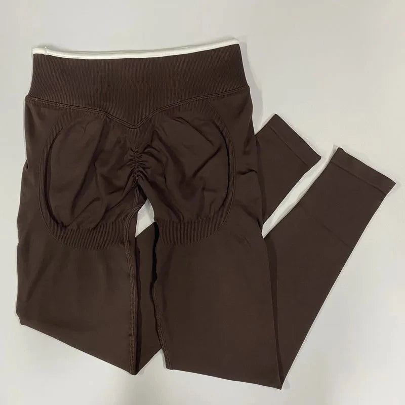 VEQKING Hip Lift Women Yoga Pants Seamless Ignite Sultpt Sports Leggings Scrunch Butt Gym Fitness Tights Elastic Workout Pants