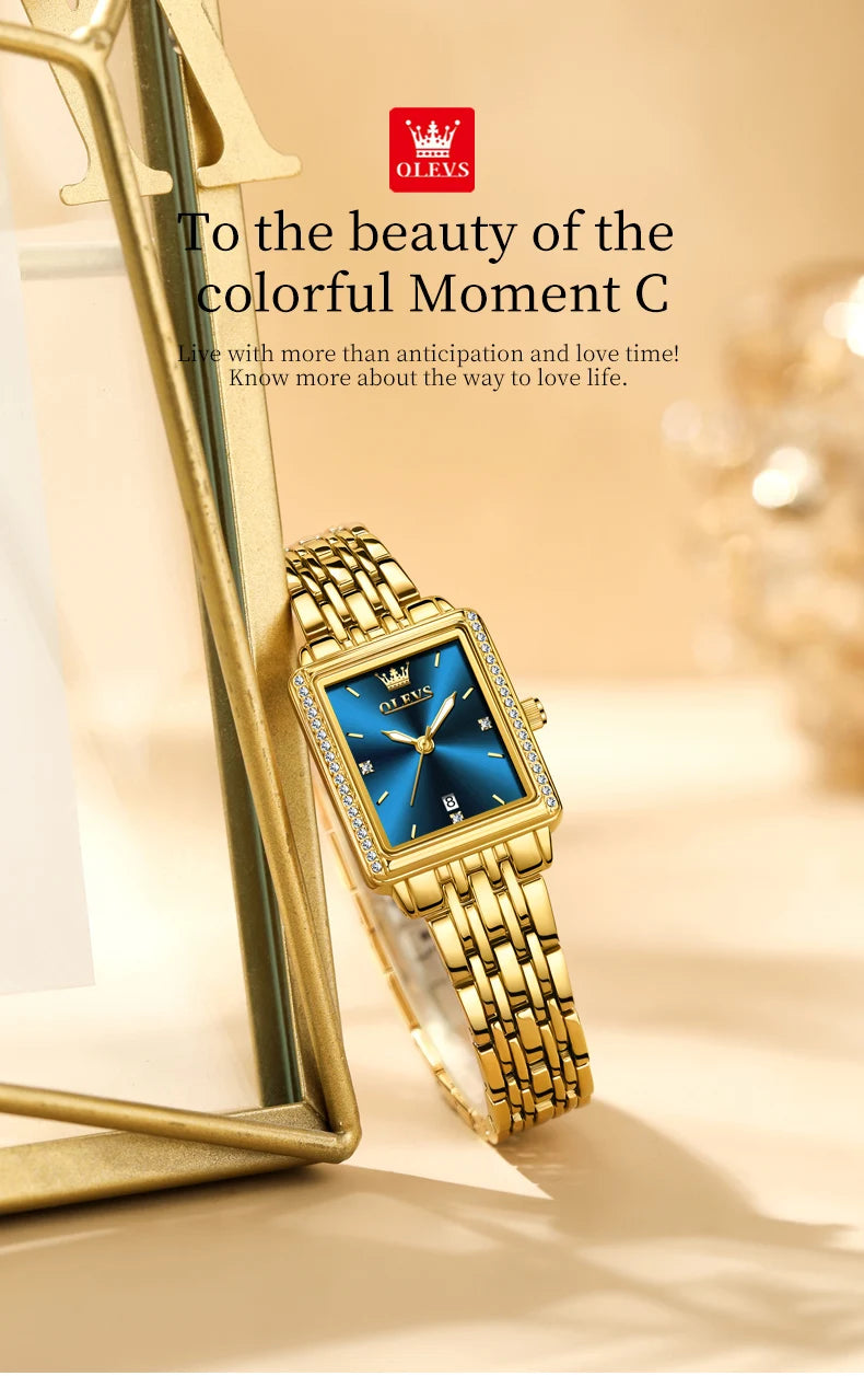 OLEVS 9995 Women's Watch Luxury Elegant Quartz Ladies Wristwatch Top Brand Waterproof Luminous Date Original Watch For Women.