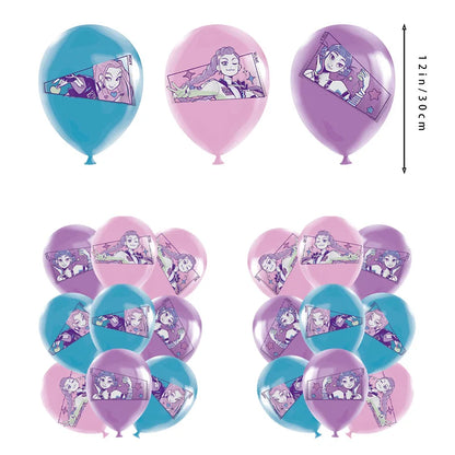 K Pop Dämonenjäger Party Ballon Kind Mädchen Alles Gute zum Geburtstag Party Dekoration Set 1-9. Nummer Ballon Banner Hintergrund Babyparty.