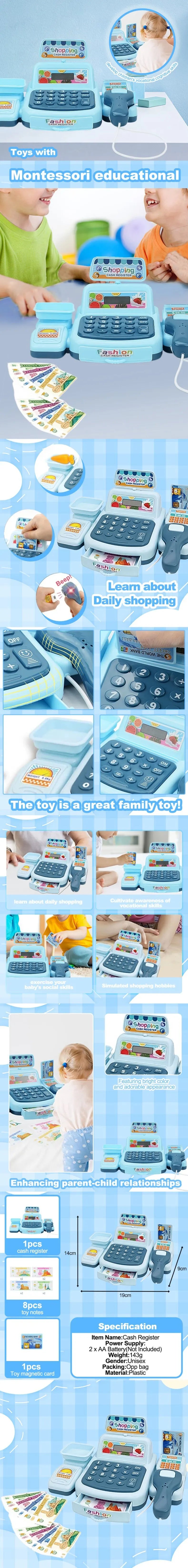 Simulation Shopping Cash House Toys Electronic Game Lighting And Sound Effects Supermarket Cashier Toys.