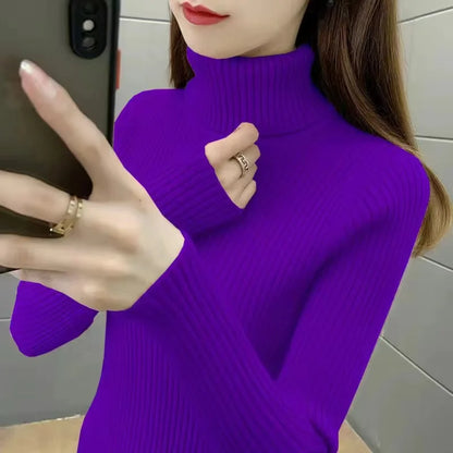 2024 neue Frauen Rollkragen Winter Pullover Frauen Langarm Gestrickte Frauen Pullover Und Pullover Weibliche Jumper Trikot Tops.