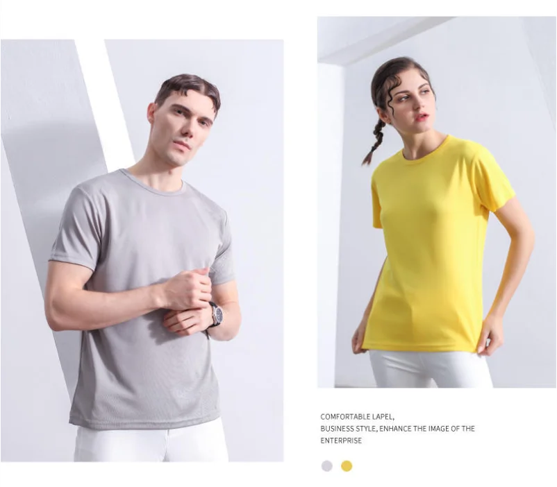 Summer Quick-drying T-shirt Custom Logo Breathable Sports Top Embroidery Personalized Logo Team Activity T-shirt Print Pattern.