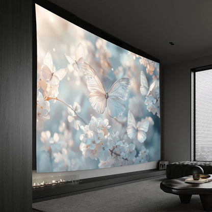 1 piece peony butterfly tapestry, polyester fabric, machine washable, suitable for living room, bedroom, office decoration.