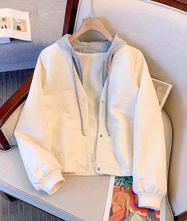 Frühling Herbst Damen Bomberjacken mit Kapuze, kurz, Vintage-Angebot, neu in Outerwears, weibliche Baseball-Fliegermäntel, eleganter Verkauf.