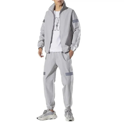 Trendy Men's Sportswear Set Casual Open Cardigan Sweatshirt Jacket with Pants Autumn Winter New Style Cross-Border Clothing.