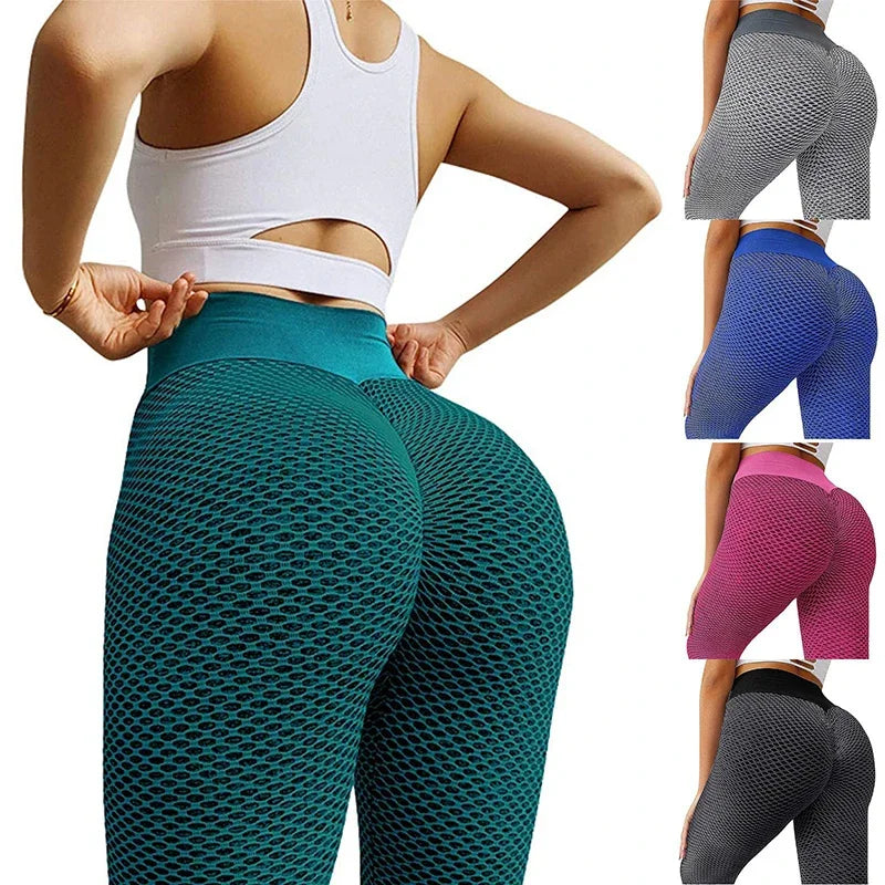 Hohe Taille Dot Yoga Hosen Patchwork Fitness Leggings Frauen Workout Push-Up-Leggings Activewear Knöchel Länge Feminina Jeggings.