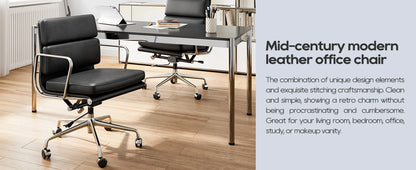 Büro Gasts tuhl gepolsterte Leder bequeme Empfangs stühle mit Rädern verstellbare drehbare rollende Büros tühle