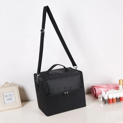Folding Manicurist Toolbox Portable Cosmetic Bag Travel Makeup Case.
