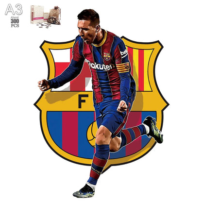 Soccer Player Wooden Puzzle for Football Fan Sports Star Wood Jigsaw Advanced Difficulty A3 A4 Size Puzzles