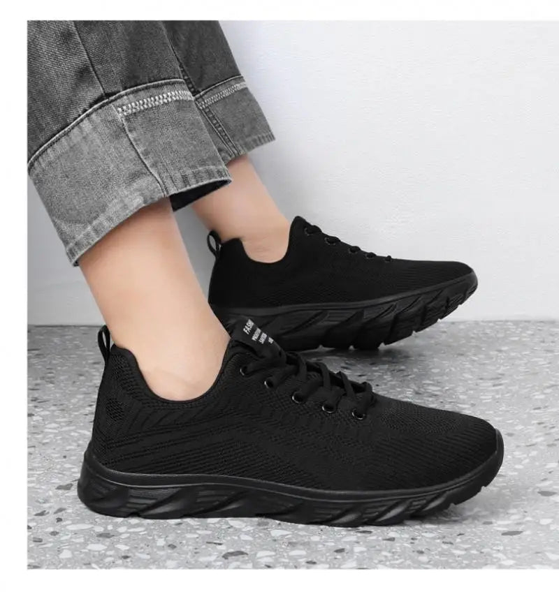 Men's Trendy Lace Up Knit Sneakers Casual Outdoor Athletic Running Walking Gym Shoes