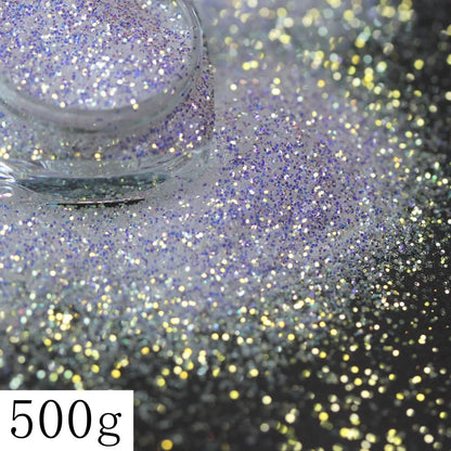 Ultra Fine Colorful Spark - Solvent Resistant White Iridescent Glitter -  - 015 Size, 0.5 mm