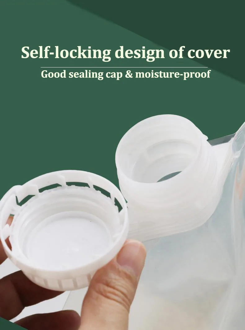 5Pcs Grains Sealed Bag Cereal Containers Moisture-Proof And Insect-Proof Transparent Food Grade Storage Bag Kitchen Organizer.