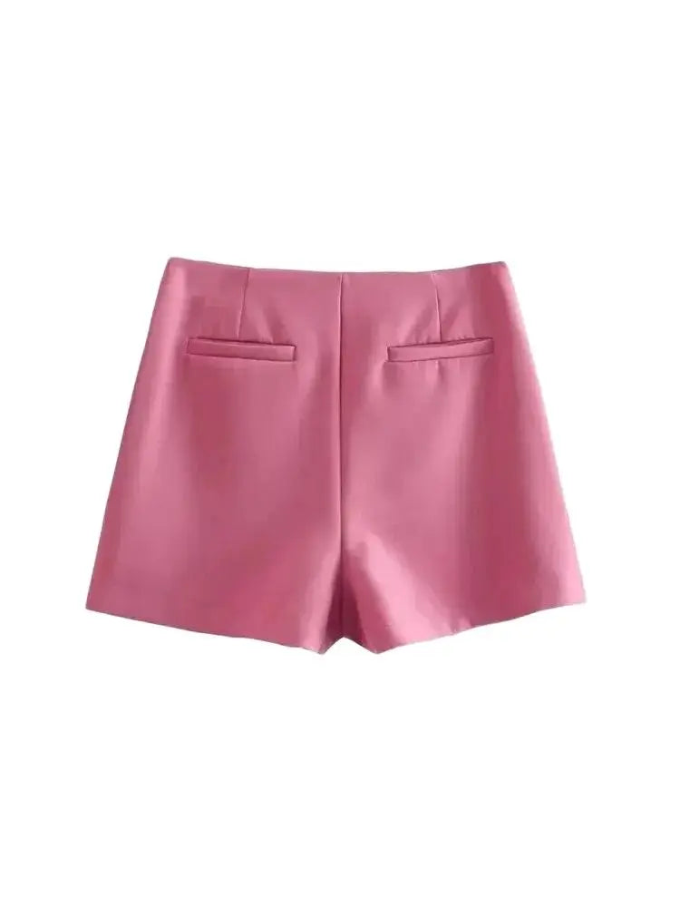 Women Fashion Pareo Style Shorts Skirts Vintage High Waist Side Zipper Female Skort Mujer.