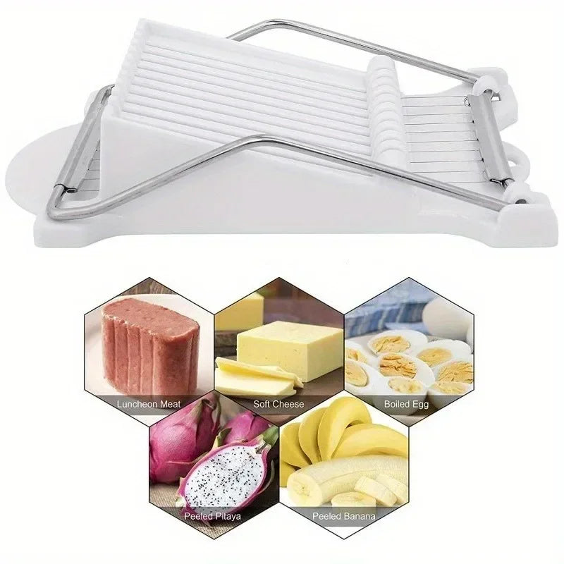 Multifunctional Luncheon Meat Slicer Stainless Steel Fruit Slicer Household Egg Hot Dog Cheese Slicer Kitchen Tools.