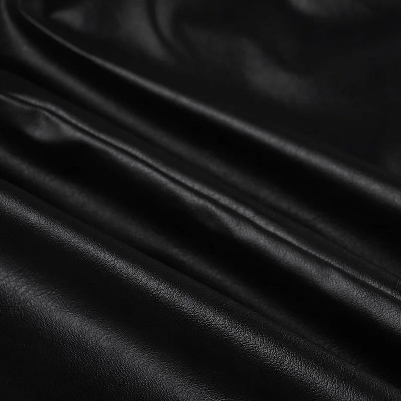 AltGoth Harajuku Streetwear Pu Leder Jacke Mall Gothic Cyber Punk Rollkragen Crop Mäntel Hipster Dark Grunge Rave Outfit Femme