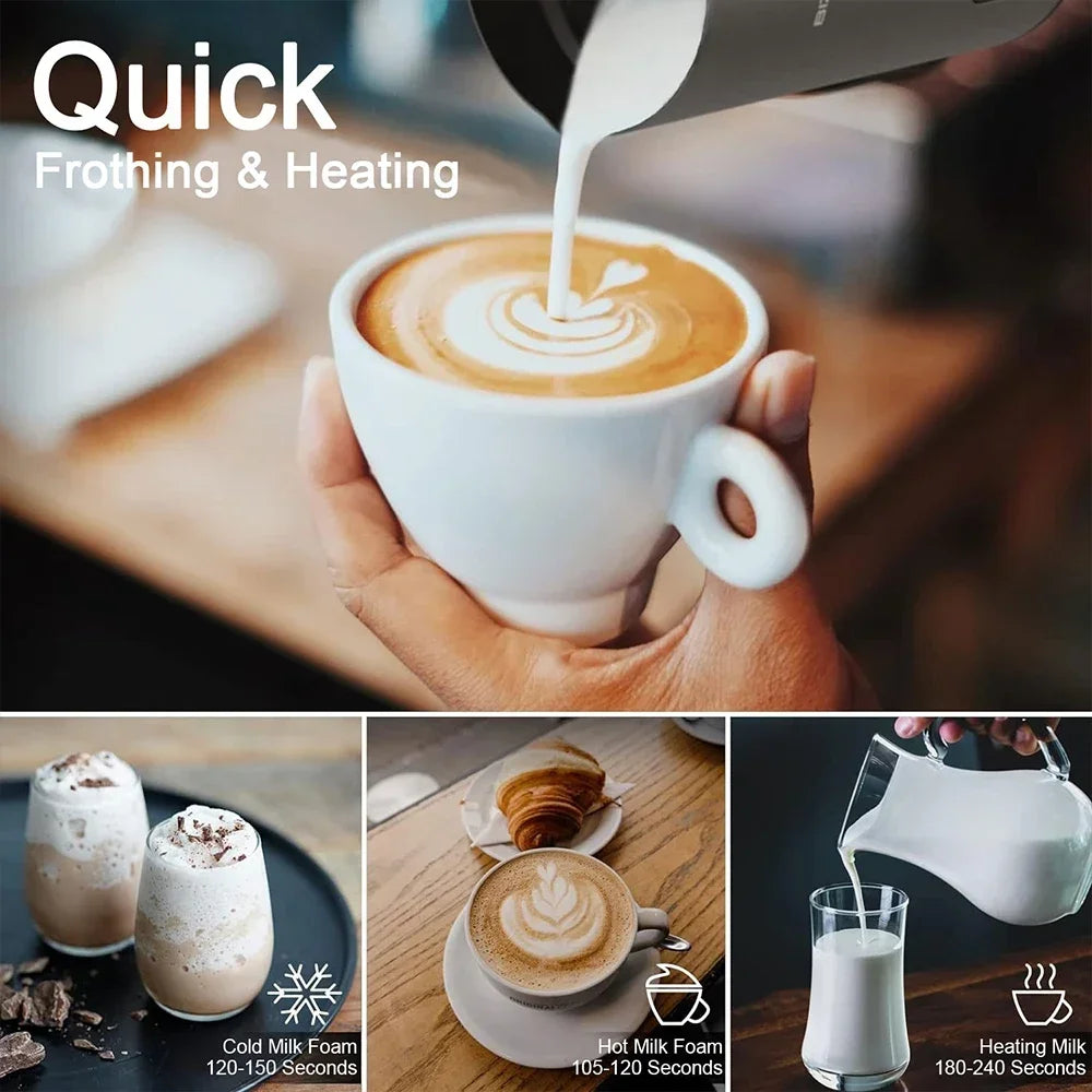 500ML Electric Milk Frother Machine Cold/Hot Multifunction Foam Maker Latte Cappuccino Chocolate Automatic Milk Frother Foamer.