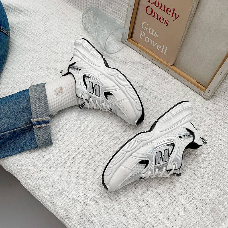 New Spring Autumn Women's Jogging Sneakers Fashion Casual White Breathable Tennis Low Top Vulcanized Shoes Outdoor Trainers.