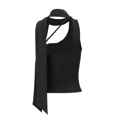 Candyhot Irregular Solid Off Shoulder Tube Top Fashion Trend Sleeveless Backless Tops Autumn New For 2025 High Street Women Vest.