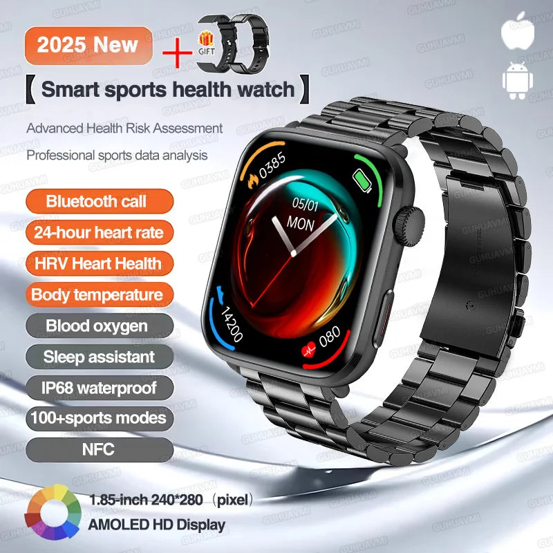 2025 New Iatrology Grade Smart Watch Women Blood pressure Blood oxygen Fat Heart Rate Menstrual Tracking BT Call Bracelet Ladies